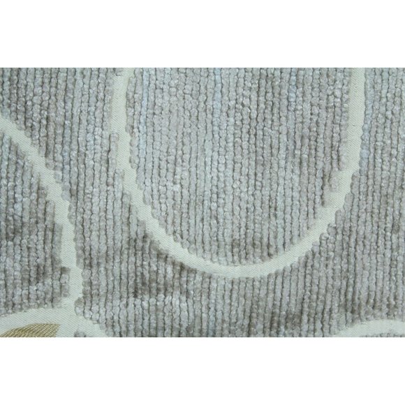 VTG Geometric MCM Circles Tan Chenille Fabric Remnant 40 " x 56" - Picture 5 of 5
